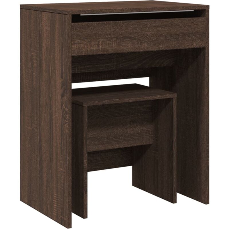 Vidaxl - Coiffeuse et tabouret chêne marron 60x40x113,5 cm