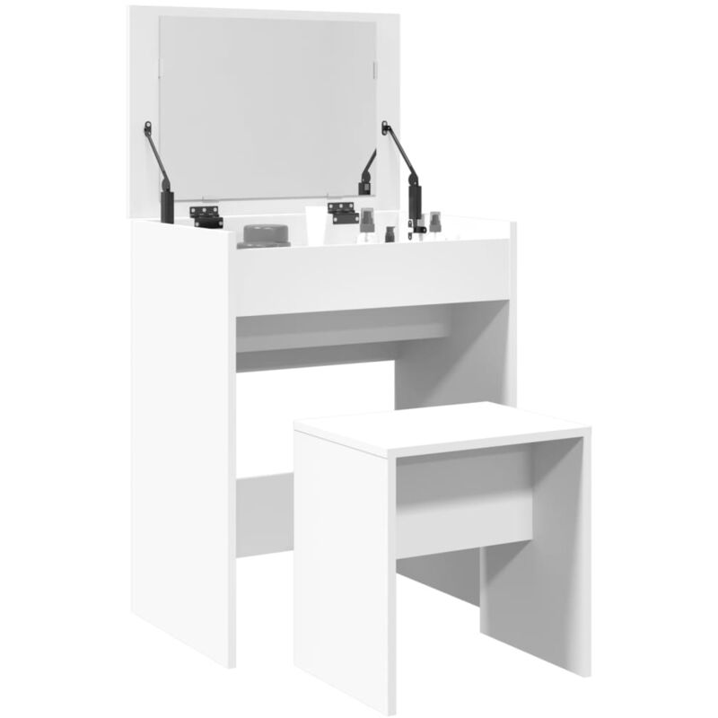 Coiffeuse et tabouret blanc 60x40x113,5 cm - Vidaxl