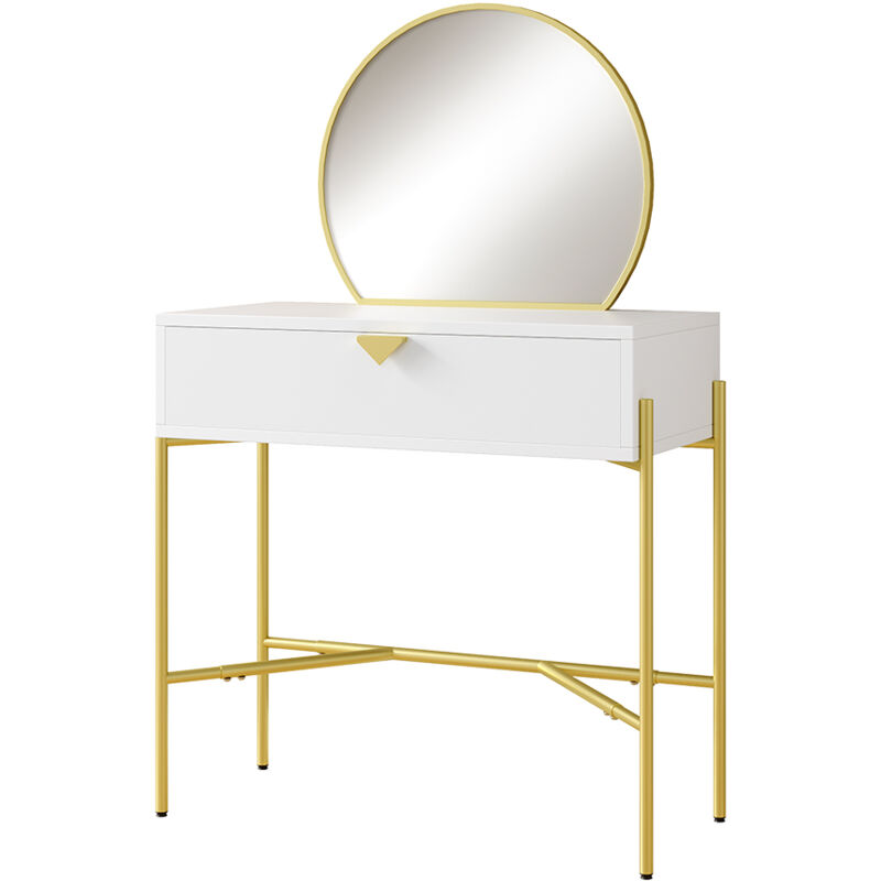 Vicco - Coiffeuse Melissa, Blanc, 84.4 cm avec tiroir