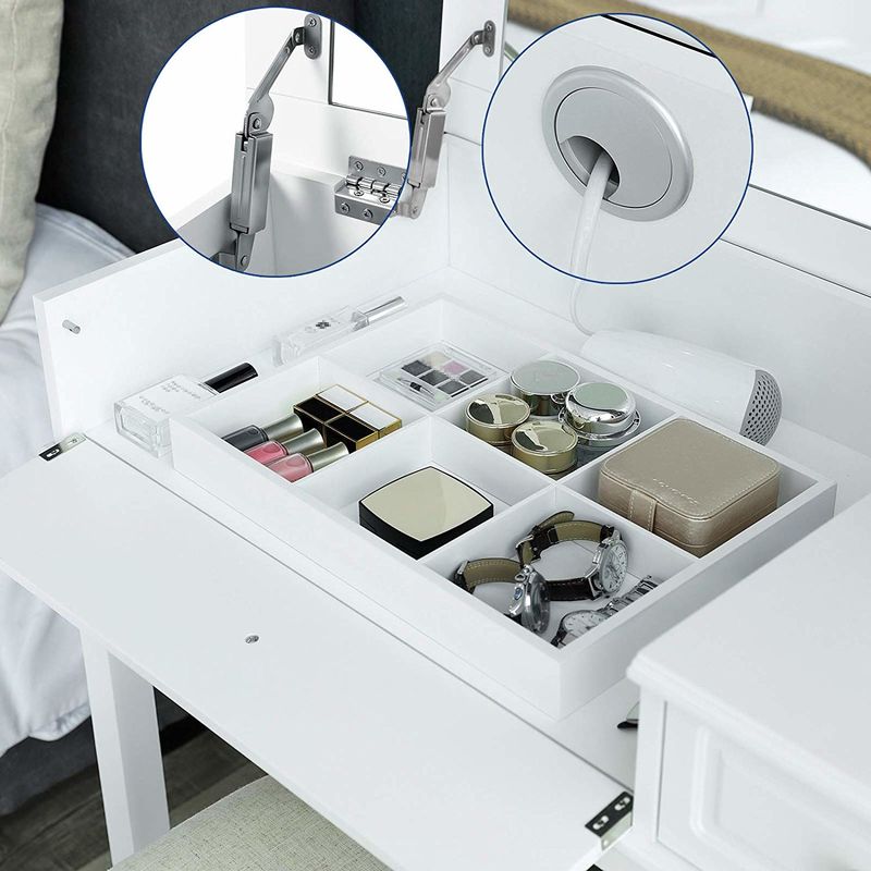 Ça alors..  32+  Vérités sur  Coiffeuse Blanche Moderne? Choisissez la coiffeuse avec miroir pour une solution de rangement confortable et pratique, idéale.