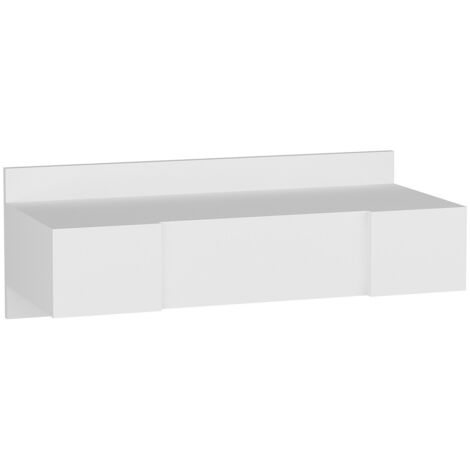 Coiffeuse murale Nelfa avec miroir en bois Blanc