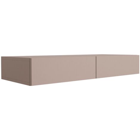 Coiffeuse suspendue avec deu× tiroirs, façade lisse - Couleur : brun caramel, 100 × 40 × 16 cm