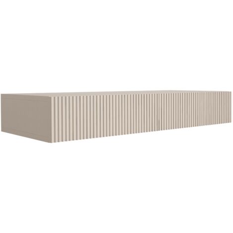 Coiffeuse suspendue avec deu× tiroirs, façade rainurée - Couleur : cachemire, 100 × 40 × 16 cm