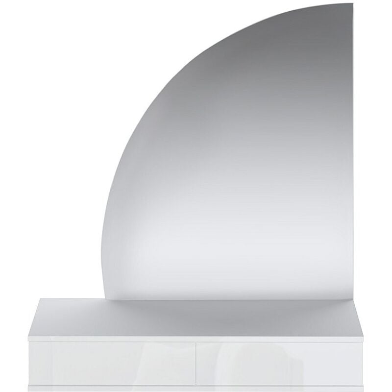 Vente-unique - Coiffeuse suspendue avec miroir à LEDs - 2 tiroirs - Blanc brillant - jineza