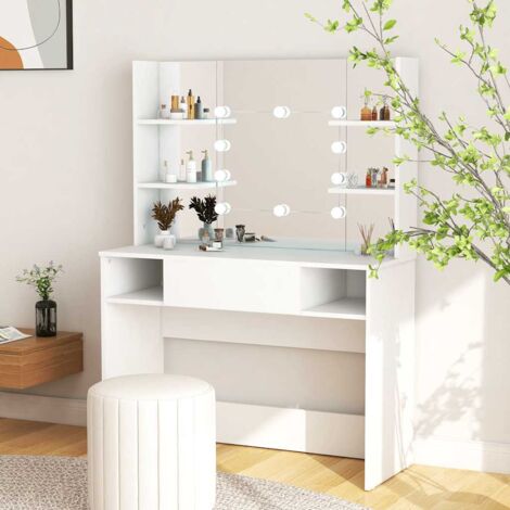 Coiffeuse Table console - Meuble de chambre 100x40x135 cm MDF Blanc BV242790 - BonneVie