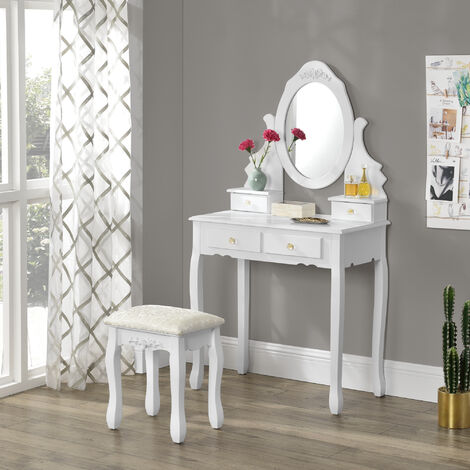 coiffeuse table de maquillage avec 1 miroir inclinable et