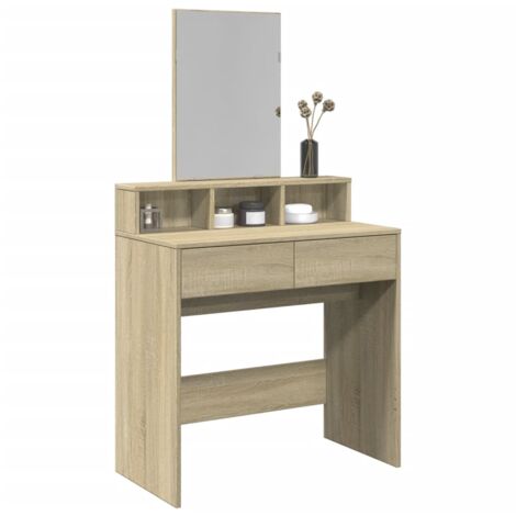 Coiffeuse  Table de maquillage Coiffeuse Maquillage avec miroir chêne sonoma 80x41x144,5 cm CFW42332