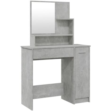 Coiffeuse table de maquillage design meuble mobilier de chambre avec miroir 86,5 x 35 x 136 cm gris