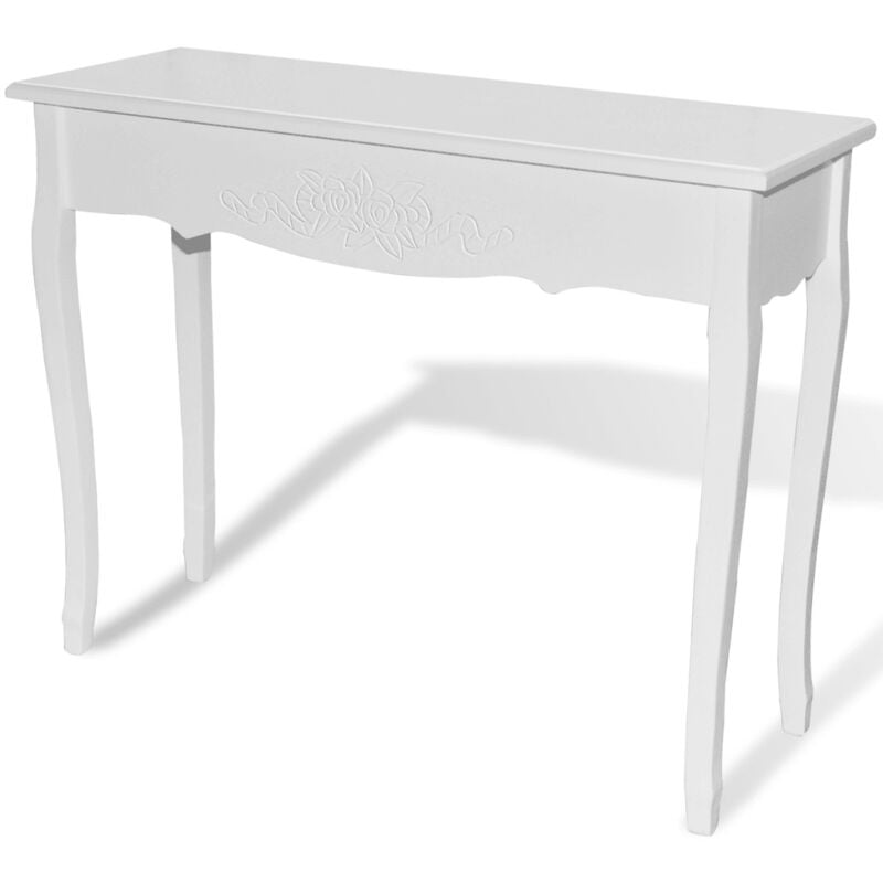 Helloshop26 - Coiffeuse table maquillage chambre salon meuble d'entrée 100 x 35 cm blanc