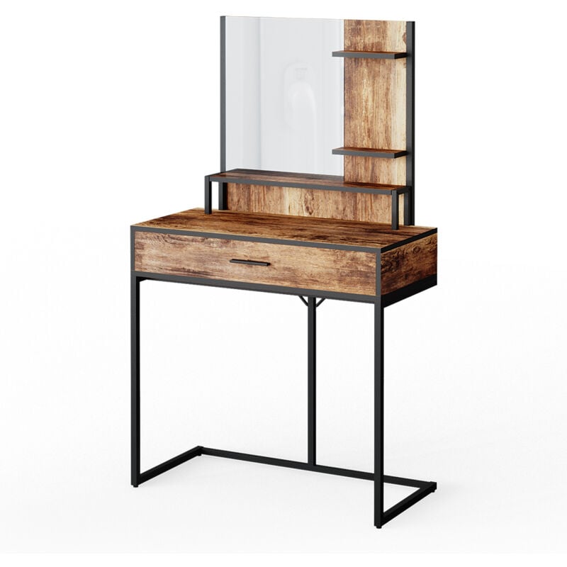 Coiffeuse Fyrk, Bois antique, 80 cm Vicco