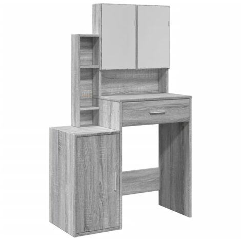 Coiffeuse,Table de maquillage avec armoire sonoma gris 80x35x132 cm CFW137946