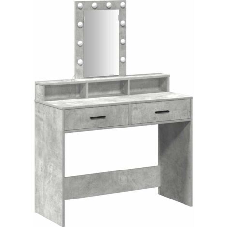 Coiffeuse,Table de Maquillage avec éclairage LED Gris béton 100x41x140 cm CFW705363