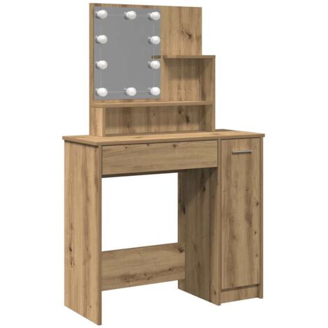 Coiffeuse，Table de maquillage avec LED chêne artisanal 86,5x35x136 cm CFW711261