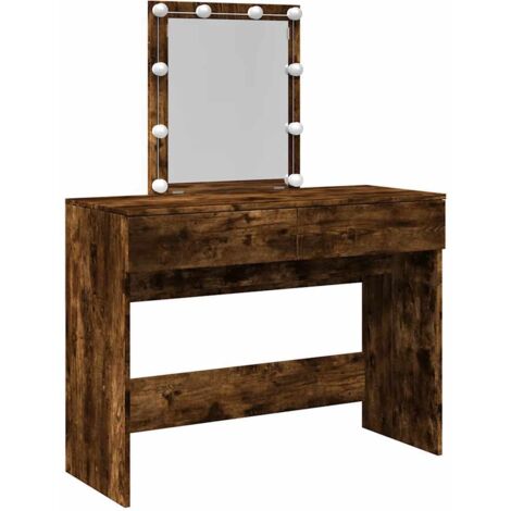 Coiffeuse，Table de maquillage avec LED chêne fumé 100x40x130 cm CFW695239