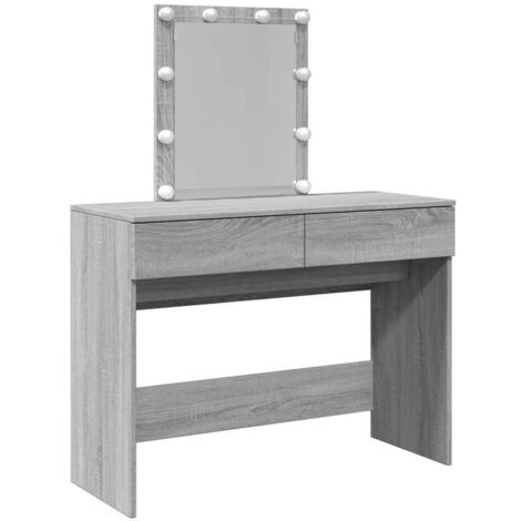 Coiffeuse,Table de maquillage avec LED sonoma gris 100x40x130 cm CFW681467