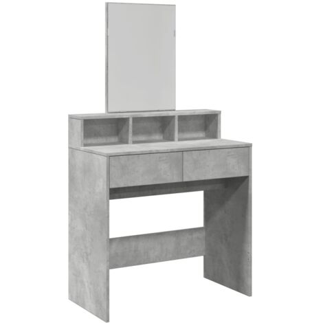 Coiffeuse，Table de maquillage avec miroir gris béton 80x41x144,5 cm CFW918167
