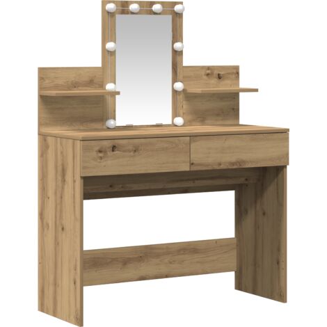 Coiffeuse,Table de maquillage chêne artisanal 100 x 40 x 130 cm Bois d'ingénierie CFW835381