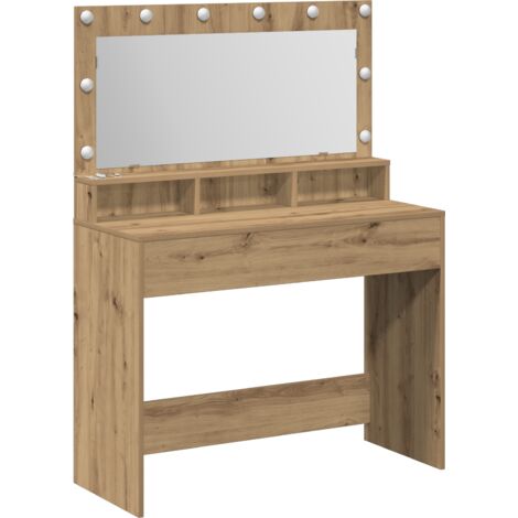 Coiffeuse,Table de maquillage chêne artisanal 100 x 41 x 135 cm Bois d'ingénierie CFW852663