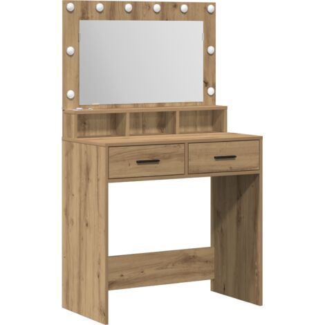 Coiffeuse，Table de maquillage chêne artisanal 79 x 41 x 135 cm Bois d'ingénierie CFW159857