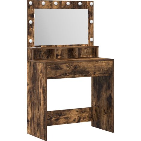 Coiffeuse，Table de maquillage Chêne fumé 79 x 41 x 135 cm Bois d'ingénierie CFW240774