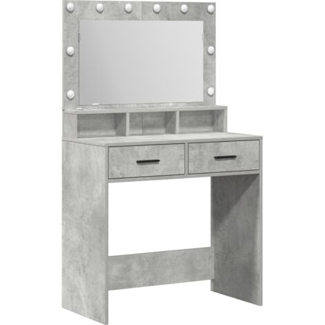 Coiffeuse,Table de maquillage Gris béton 79 x 41 x 135 cm Bois d'ingénierie CFW554991