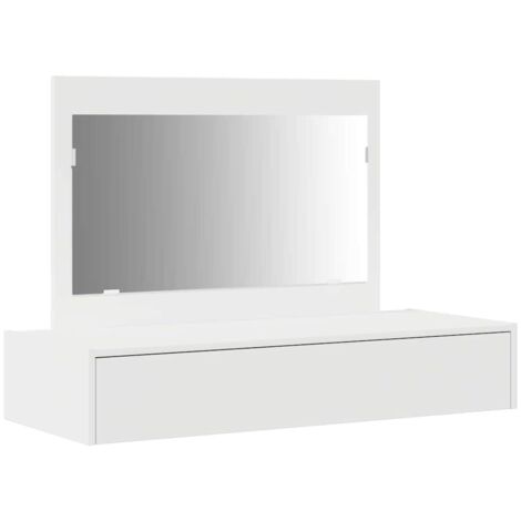 Coiffeuse,Table de Maquillage murale blanche 100x40x70 cm CFW153636