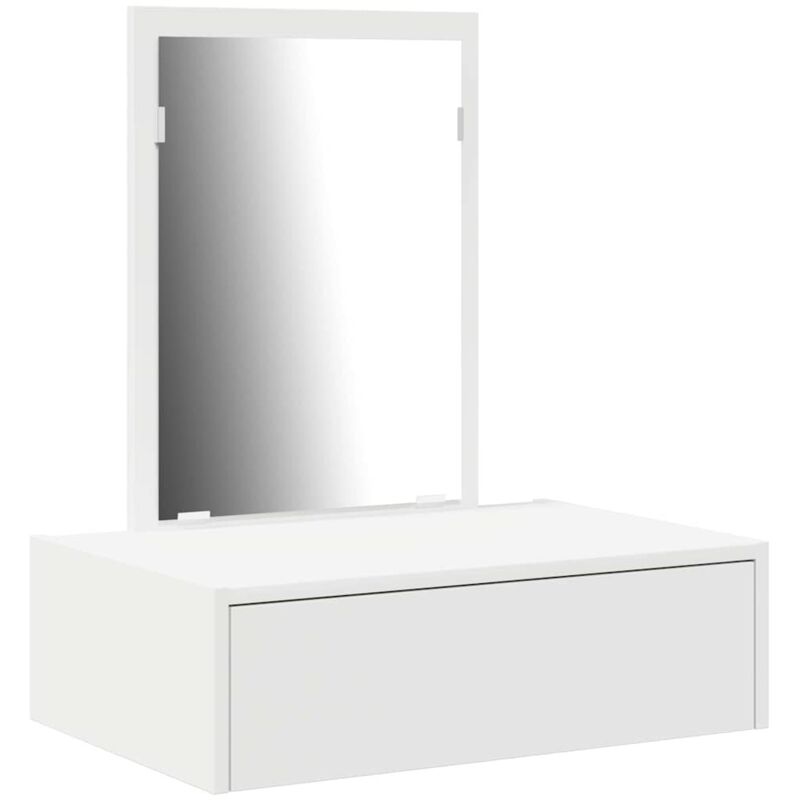 Coiffeuse，Table de Maquillage murale Blanche 60x40x70 cm CFW172114