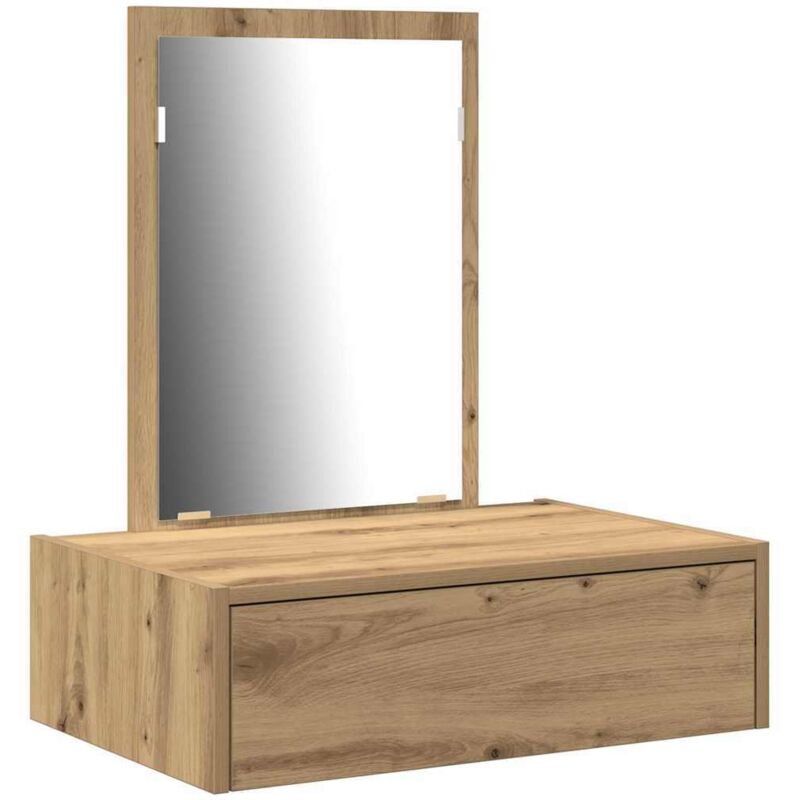 Coiffeuse，Table de Maquillage murale en chêne 60x40x70 cm CFW885778