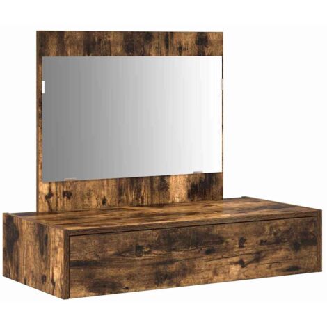 Coiffeuse,Table de Maquillage murale en chêne fumé 83x40x70 cm CFW836211