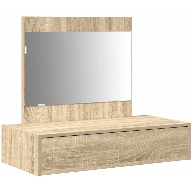 Coiffeuse，Table de Maquillage Suspendue Chêne de Sonoma 83x40x70 cm CFW836487