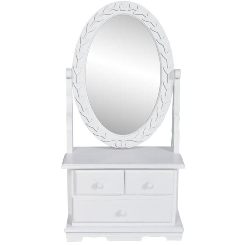 Design In - Coiffeuse,Table de maquillage,Coiffeuse Maquillage avec miroir pivotant ovale mdf CFW81287