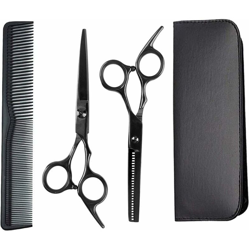 Kueatily - Coiffure Professionnels, 3 pcs Set de Ciseaux Coiffure Professionnel Ciseaux de Coiffeur Amincissants Coupe de Cheveux Ciseaux-Fei Yu