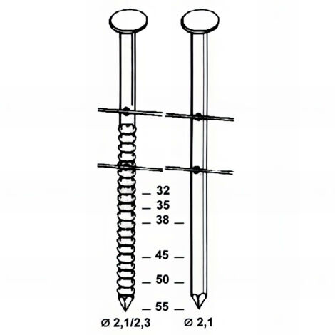 Coil de 15 600 pointes lisses 16° BO 21 D. 2,1 x 45 mm - BO-21451 Alsafix