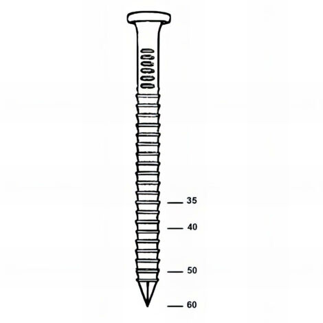 Coil de 2 000 Pointes d'Ancrage Annelées Galvanisées MAX 41 Alsafix, D. 4,1 mm - Longueur 50 mm