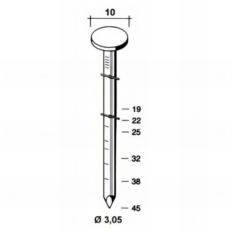 Coil de 7 200 pointes Roofing annelées galvanisées à chaud 16° D. 3,05/10 x L. 22 mm - R163022G Alsafix