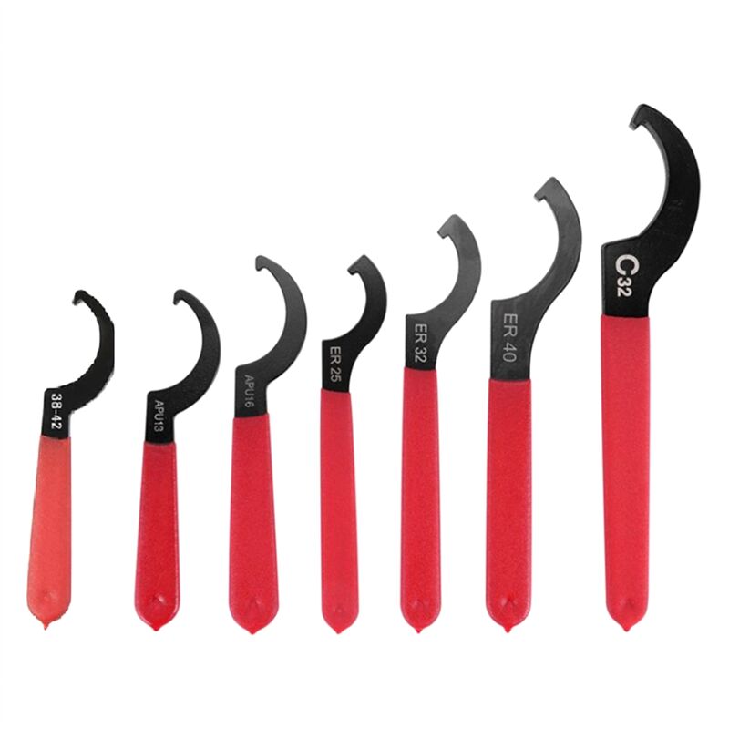 Coilover Wrench Spanner, 7PCS Non-Slip Spanner Set, Professional Universal Rubber Handle Tool