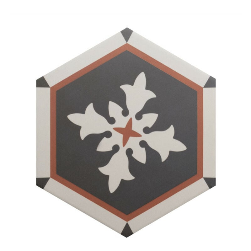Carrelage sol / mur hexagonal à motif coloré 17,5x20 cm coimbra aveiro 30657 (vendu par boite de 0,71m2)