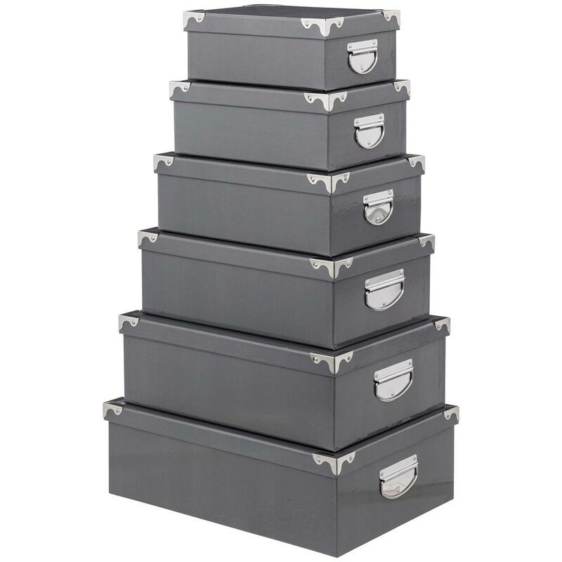 Image of 5five - 6 scatole angolari in metallo grigio - Grigio