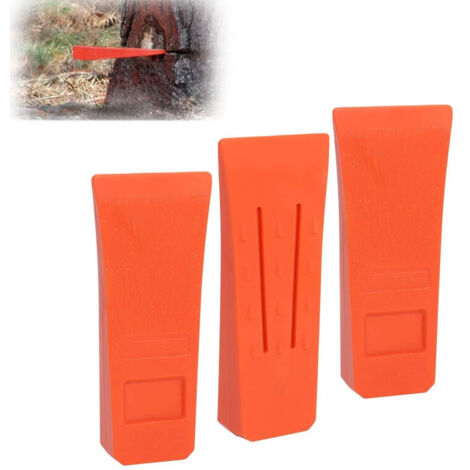 Coin D'Abattage pour TronçOnneuse 6" avec Pointes pour Un Abattage SûR, ABS Coins éclateurs pour Jardinage avec Poche, Robuste et Durable, Outil Accessoire pour Bûcheron/Lot de 3
