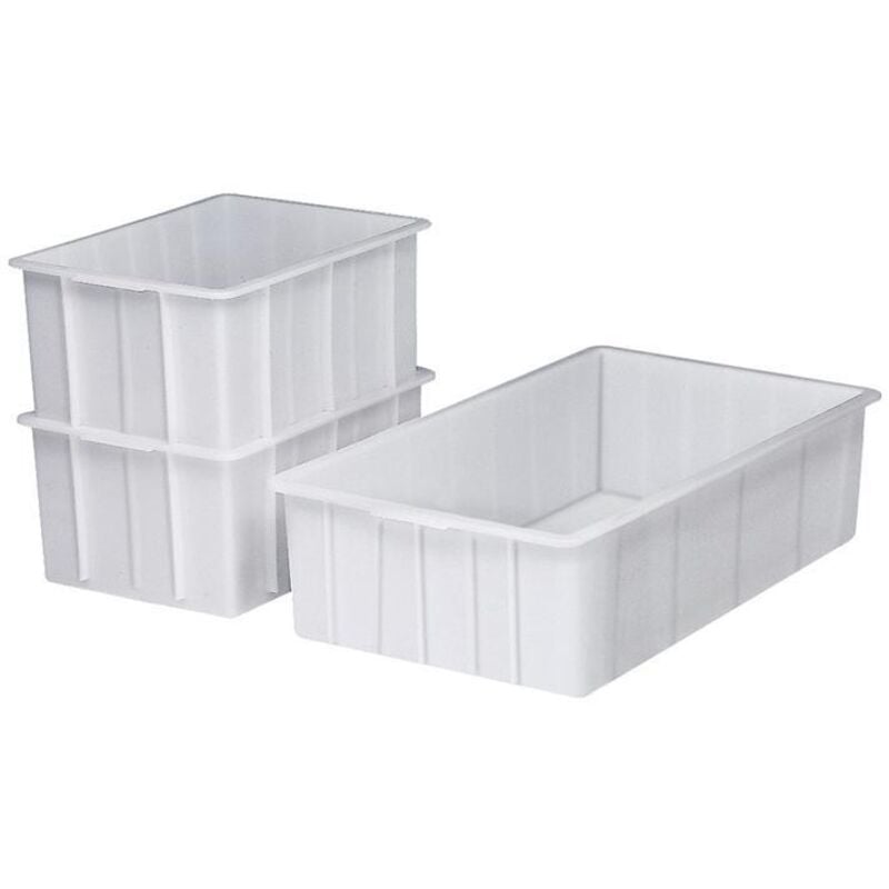 Craemer - Récipient en plastique rectangulaire 55 l nd-pe blanc L750xl445xH200mm sans trou de maniement