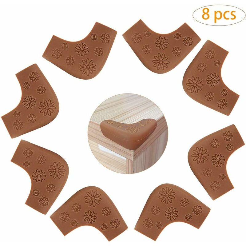 Coin de Table Protection Bebe, Meubles de Table en Silicone Marron Protections d'angle de sécurité pour bébé Enfant Enfant aîné, Meubles et Coins
