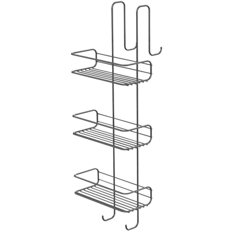 Kiamami Valentina - Coin Douche Rectangulaire 3 Conteneurs En Acier Inoxydable à Accrocher Sur La Paroi