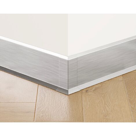 Coin extérieur FL pour plinthes F en acier 10cm x 3cm x 3cm - argent satiné