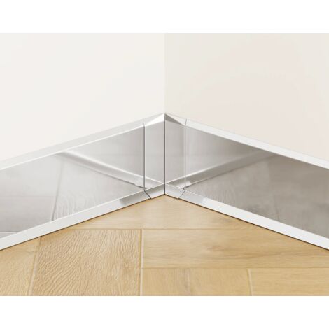 Coin intérieur FLI ajustable pour plinthes F 6cm x 3cm x 3cm - argent poli
