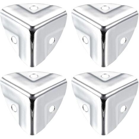 Coin Protecteur Boîte Meuble Métal Angle Protection Bord Argenté 4Pcs(23cm)