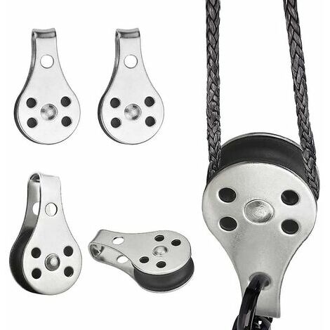 Coinceur, poulie, descendeur Bloc de poulie en acier inoxydable Poulie de bateau 25 mm Poulie de câble Poulie de levage solide Poulie pivotante Poulie à crochet pour canoë kayak Marine 45 26 11 mm Sil