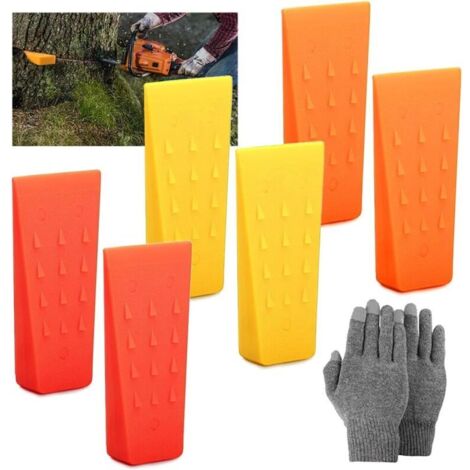 Coins D'Abattage D'Arbres,6 Pièces Cale Plastique Abattage,Coin D'abattage en Plastique,Cale Abattage pour Tronçonneuse,Coin pour Fendre Le Bois,Cale D'abattage