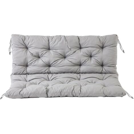 Cojín acolchado para muebles de jardín, para banco de 3 plazas con respaldo, aprox. 150 x 98 x 8 cm, gris