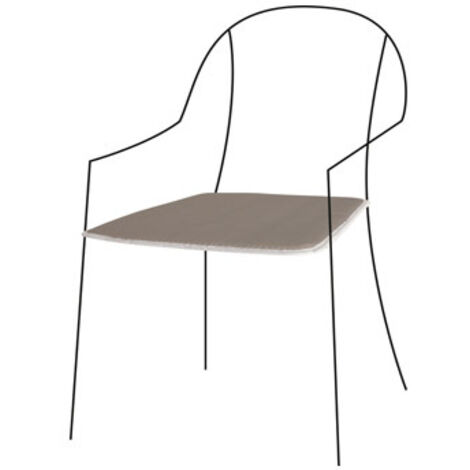 Cojín Action asiento color topo 38x38x2 cm – Elegancia sobria para sillas de jardín
