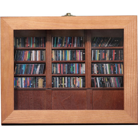Cojín antiestrés creativo y agitable – Decoración para estantería – Grande (Estantería + 200 libros en miniatura) – Regalo relajante